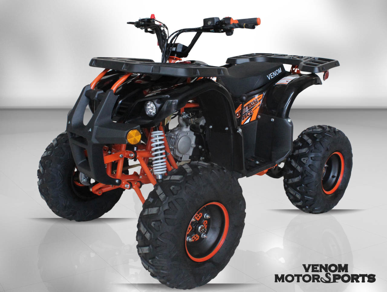 Venom Grizzly | 125cc ATV | Automatic Transmission + Reverse Orange Black
