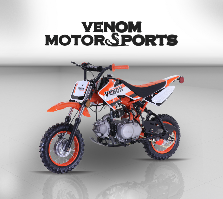 Venom MX70 | 70cc Dirt Bike | Semi-Automatic | Off Road White