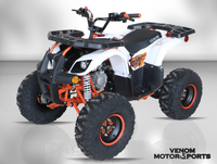 Thumbnail for Venom Grizzly | 125cc ATV | Automatic Transmission + Reverse Orange White
