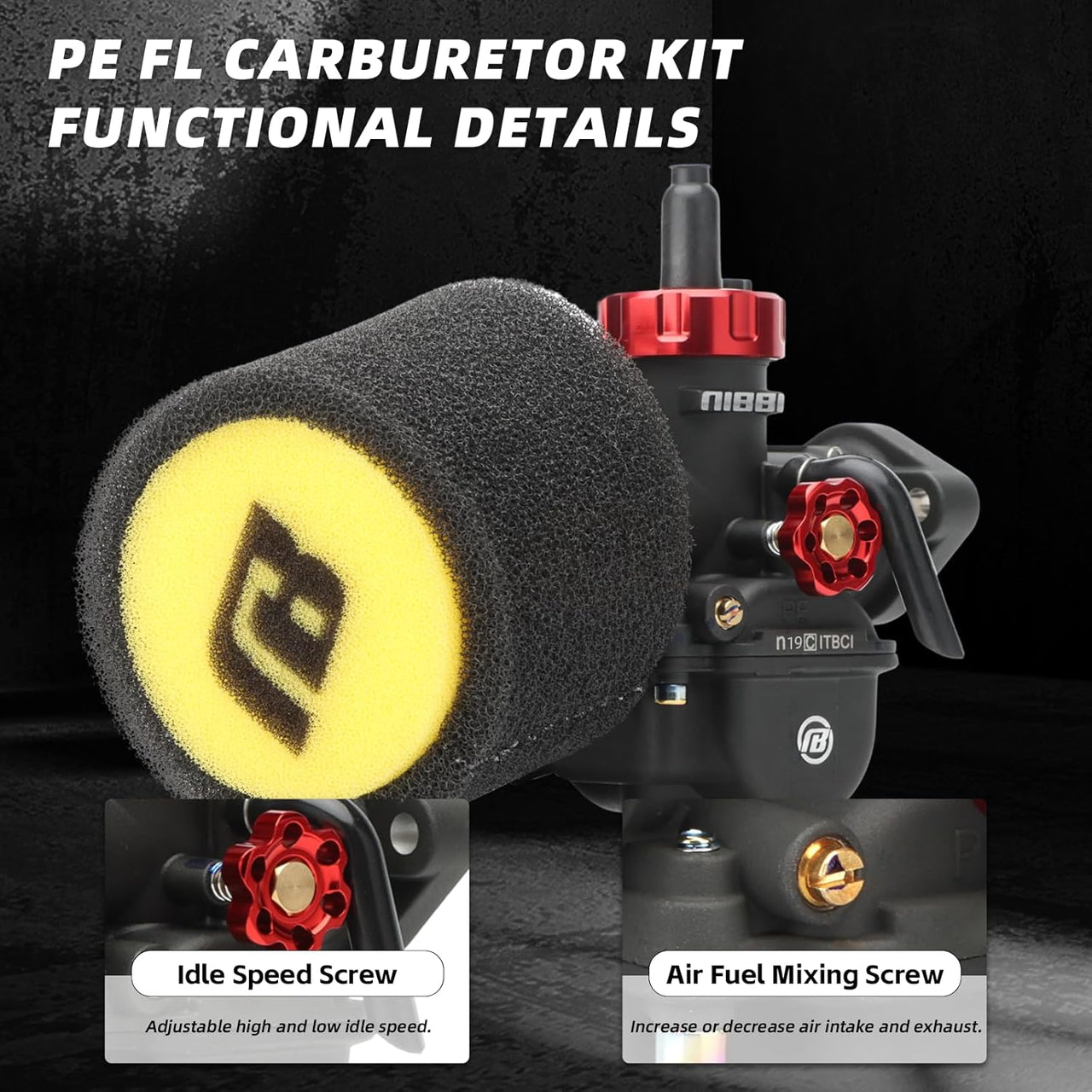 NIBBI Racing Carburetor + NIBBI Air Filter | 110cc-125cc