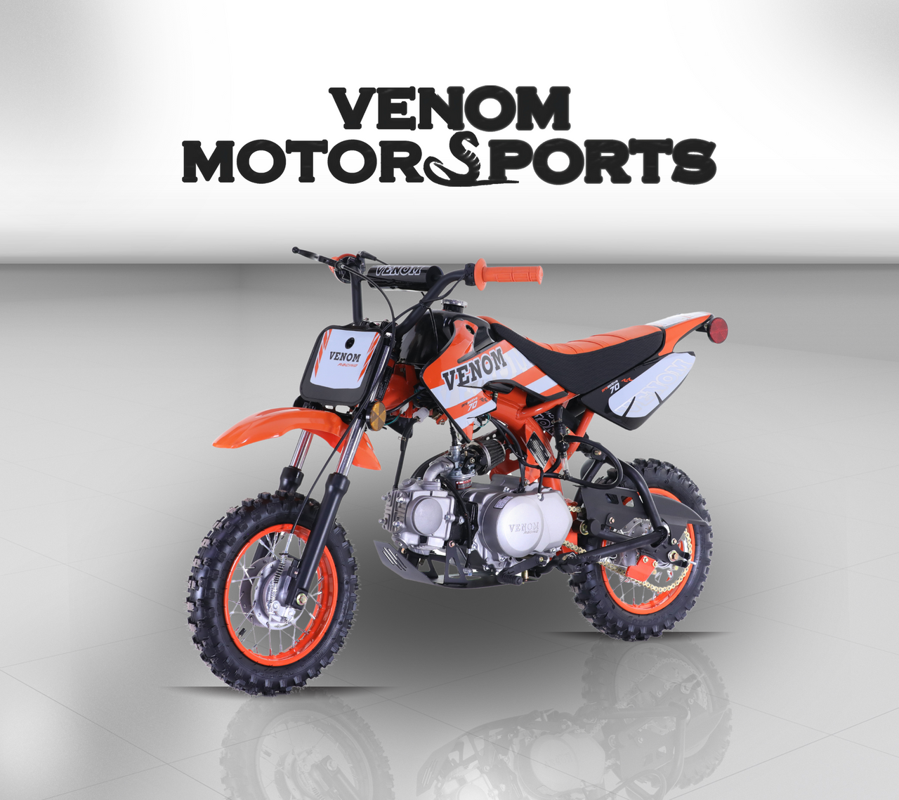 Venom MX70 | 70cc Dirt Bike | Semi-Automatic | Off Road Black