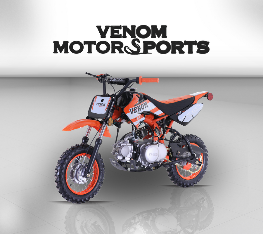 Venom MX70 | 70cc Dirt Bike | Semi-Automatic | Off Road Black