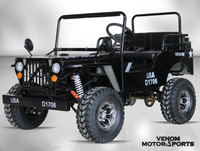 Thumbnail for Venom Mini Jeep | 125cc | 3-Speed | Willys Edition Army Black