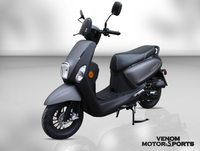 Thumbnail for Venom Roma | 50cc Moped Scooter | Street Legal Matte Black