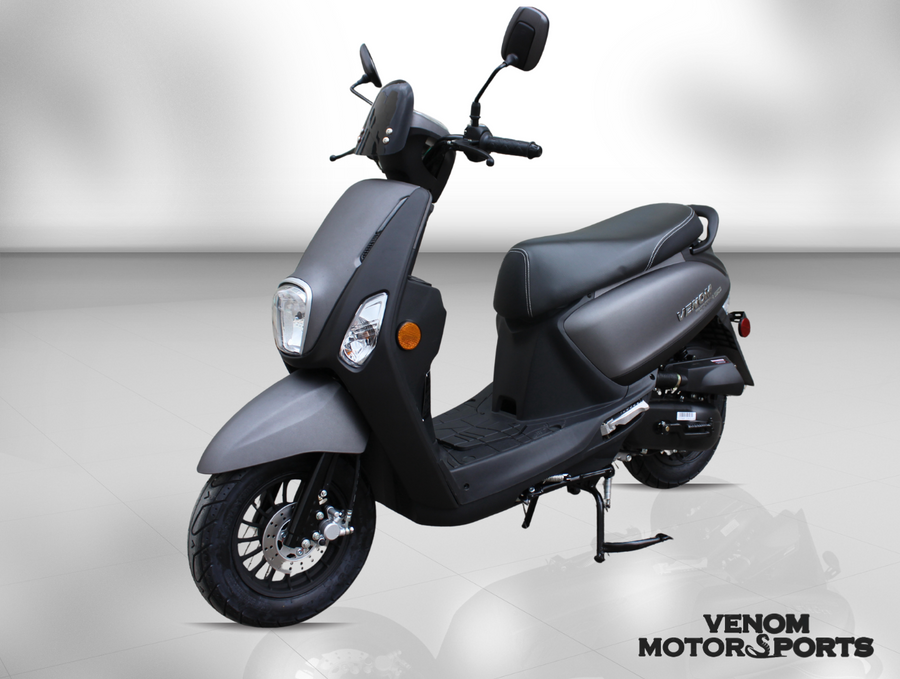 Venom Roma | 50cc Moped Scooter | Street Legal Matte Black
