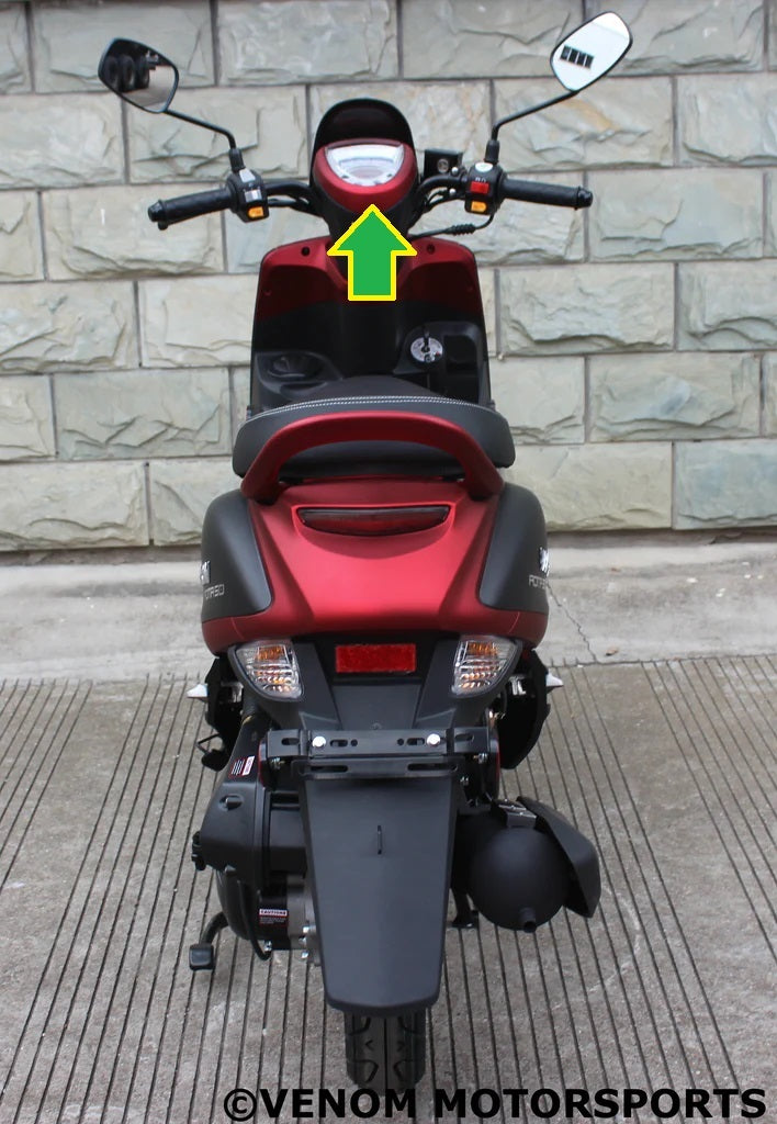 50cc Roma Scooter	Speedometer Upper Cover -- Red	53207-S9E1-0000