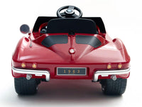 Thumbnail for 1963 Corvette Stingray 12V Electric Ride-On Toy Car - Red