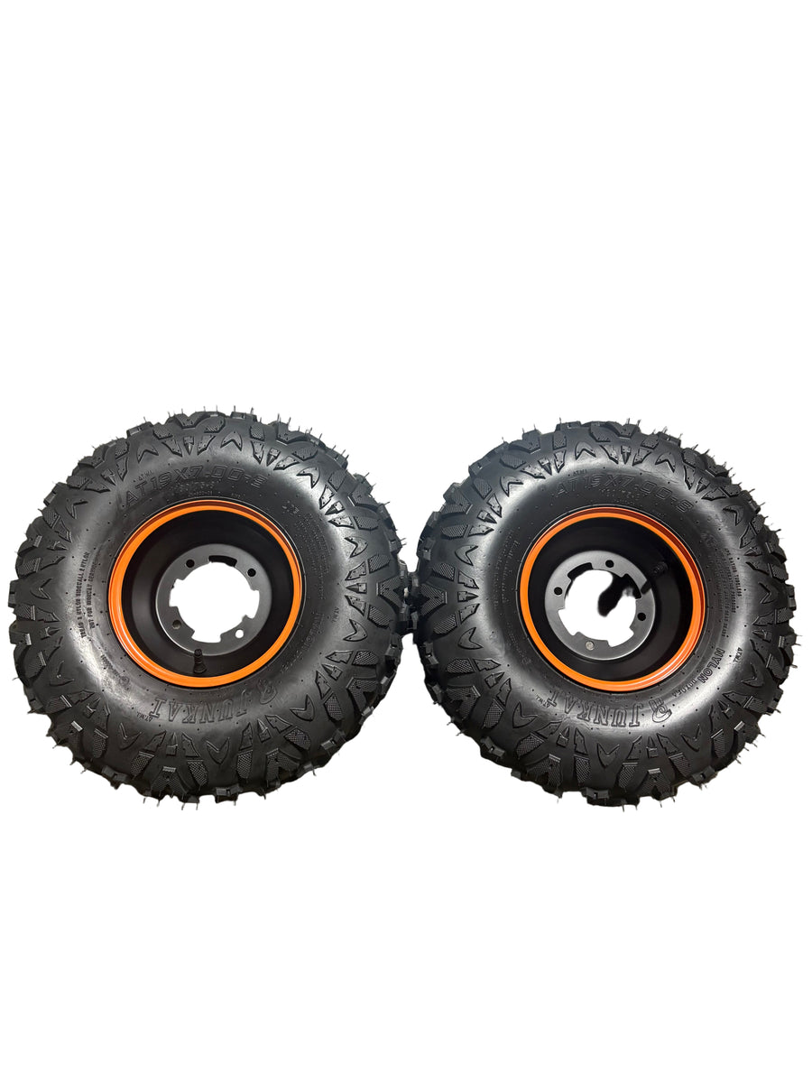 Grizzly 125cc ATV | Front Off-Road Tires On Rim (SET) (12501A-290100A-HECBAZ)