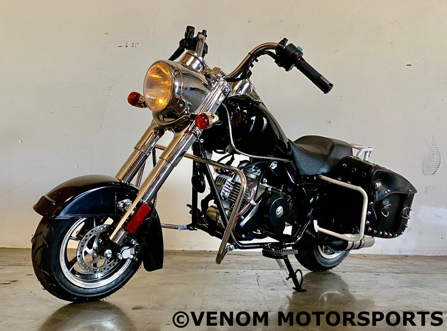 Venom FatBoy | 50cc Mini Chopper | Automatic Transmission Black