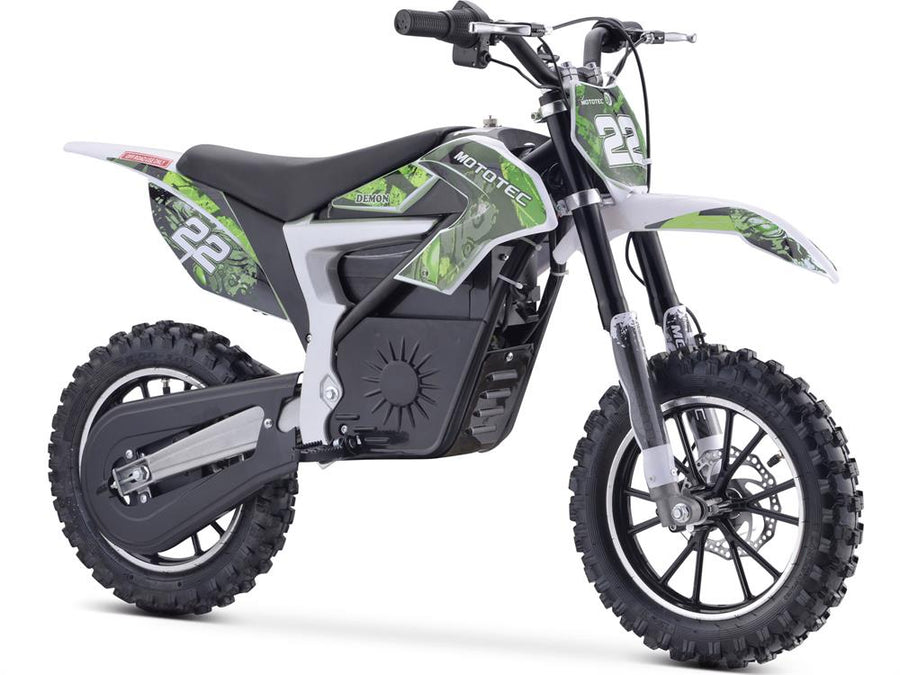 MotoTec Demon Electric Dirt Bike 500 Watts 36 Volts Lithium Green