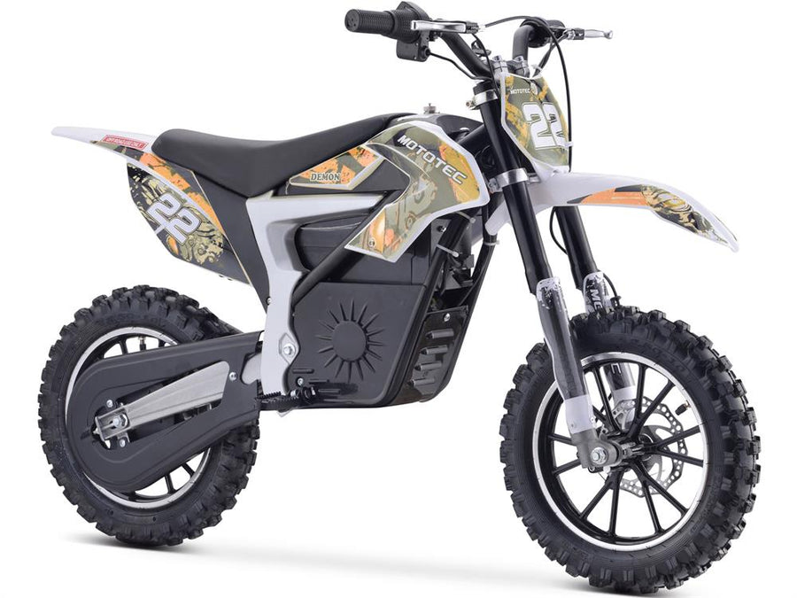 MotoTec Demon Electric Dirt Bike 500 Watts 36 Volts Lithium Orange
